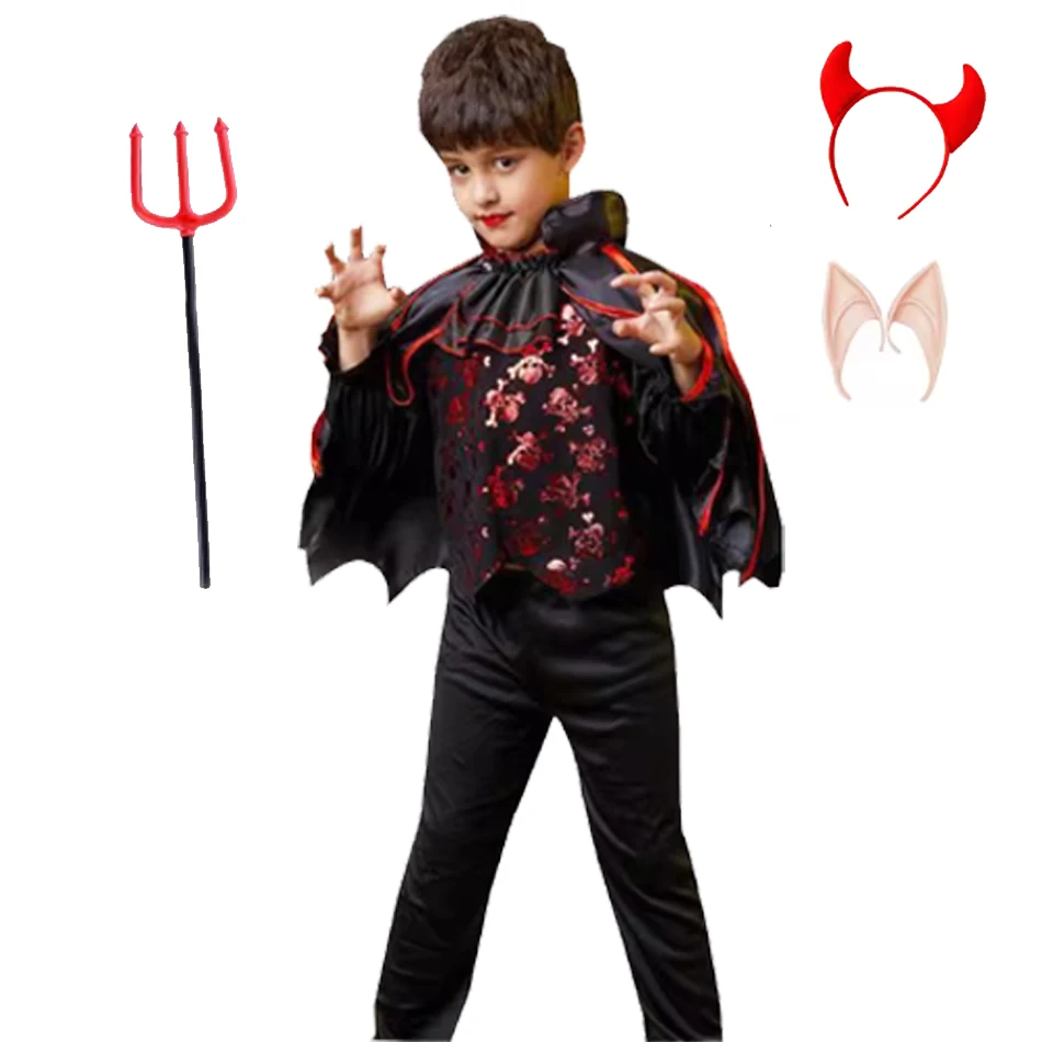 thumbnail image 1 of Vestido de vampiro de Halloween para niñas, disfraz de vampiro para cosplay, vestido de fiesta, disfraz de bruja mágica para niños, vestido elegante de bruja con tutú, 1 of 5