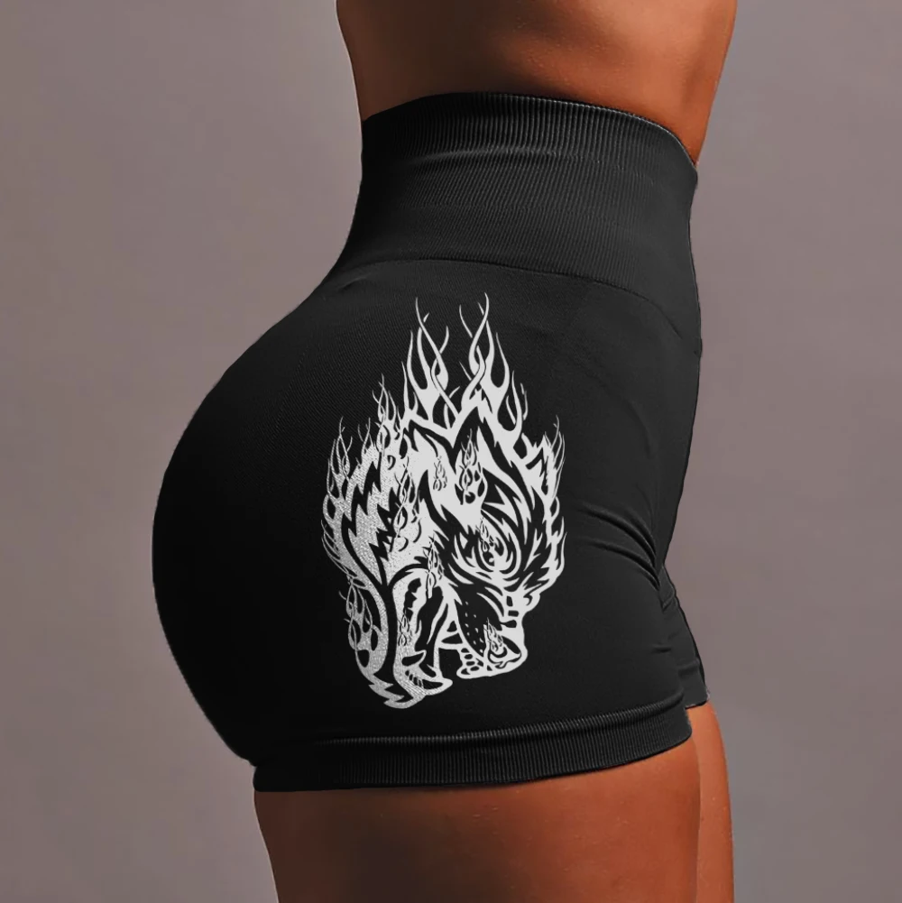 

Darc Wolves Seamless Shorts for Women Sportswear Training Yoga Bottom Bodybuilding Workout Gym Fitness Black Scrunch Shorts