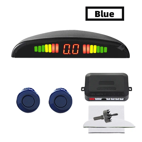 Hippcron Car Parking Sensor Kit 2 Sensors 22mm LED Screen Reverse Radar Sound Alert Indicator System 8 Colors best car alarm system Alarm Systems & Security