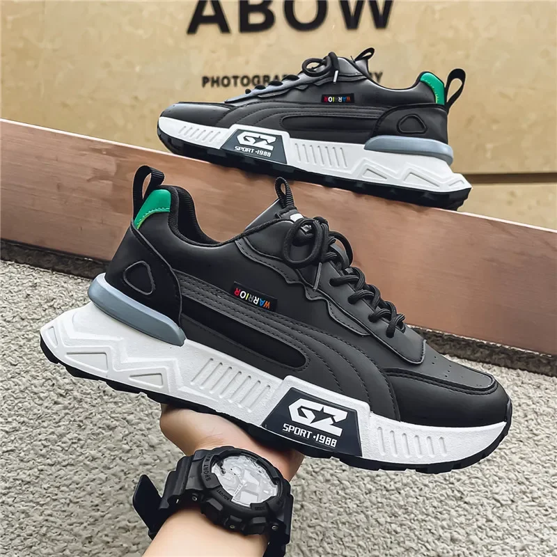 Spring Autumn New Men's Sneakers Thick soled Height Increasing Wear resistant Running Shoes for Youth Fashion Trend Casual Shoes