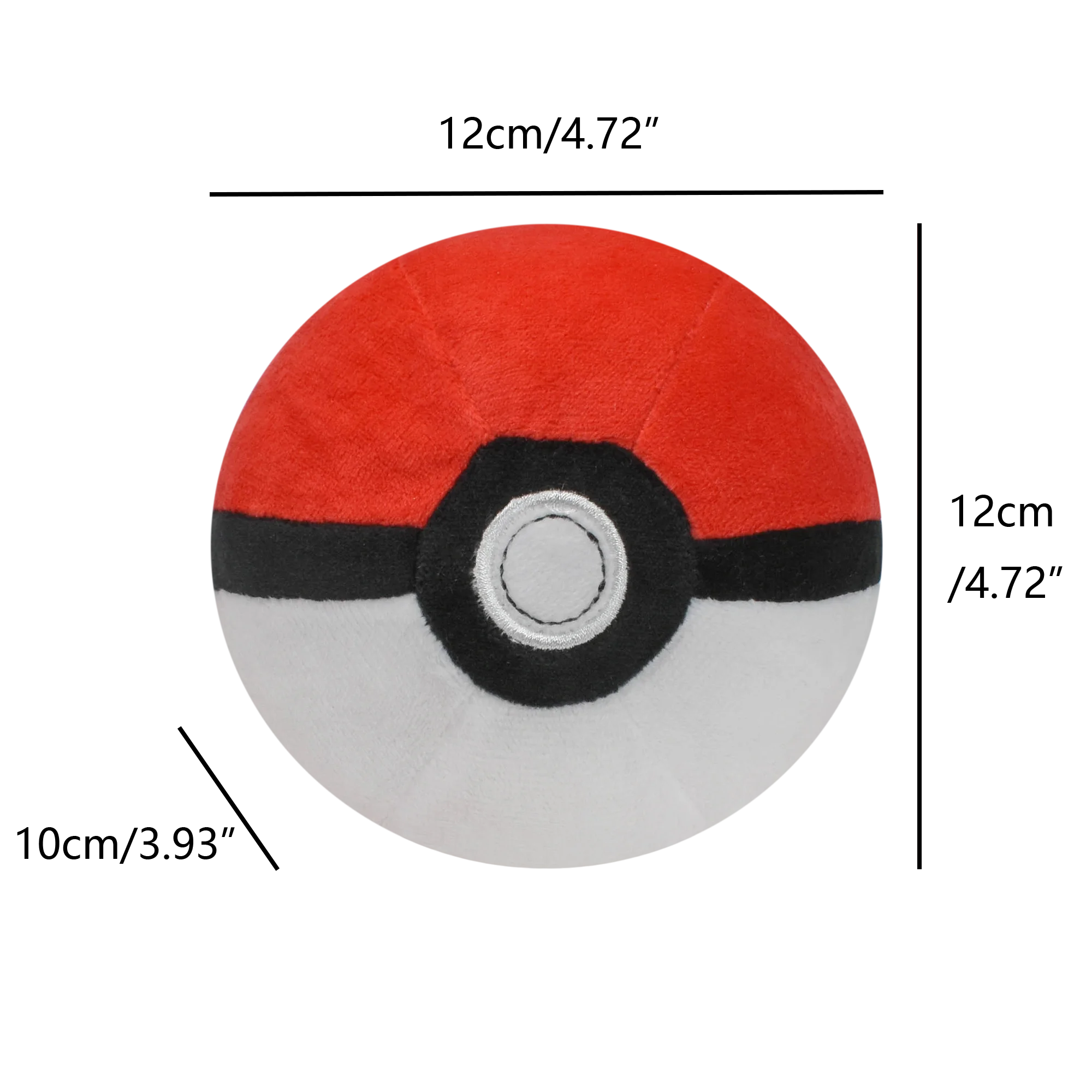Poké Ball Plush Toy Collection - Soft Stuffed Cartoon Backpack Pendant & Birthday Decoration