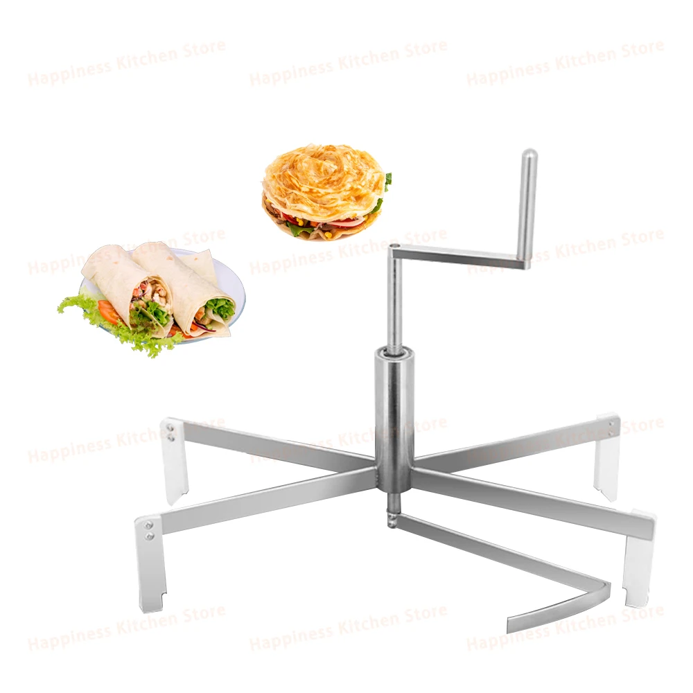 Burrito Making Tool Crepe Maker Rotating Rod Pie Servers Stainless Steel Snack Dough Kit