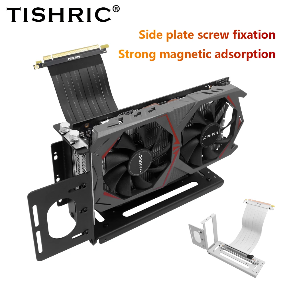 TISHRIC Video Card Holder Support Graphics Card Bracket Aluminum Alloy Vertical GPU PC Video Card Stand For ATX Computer Case