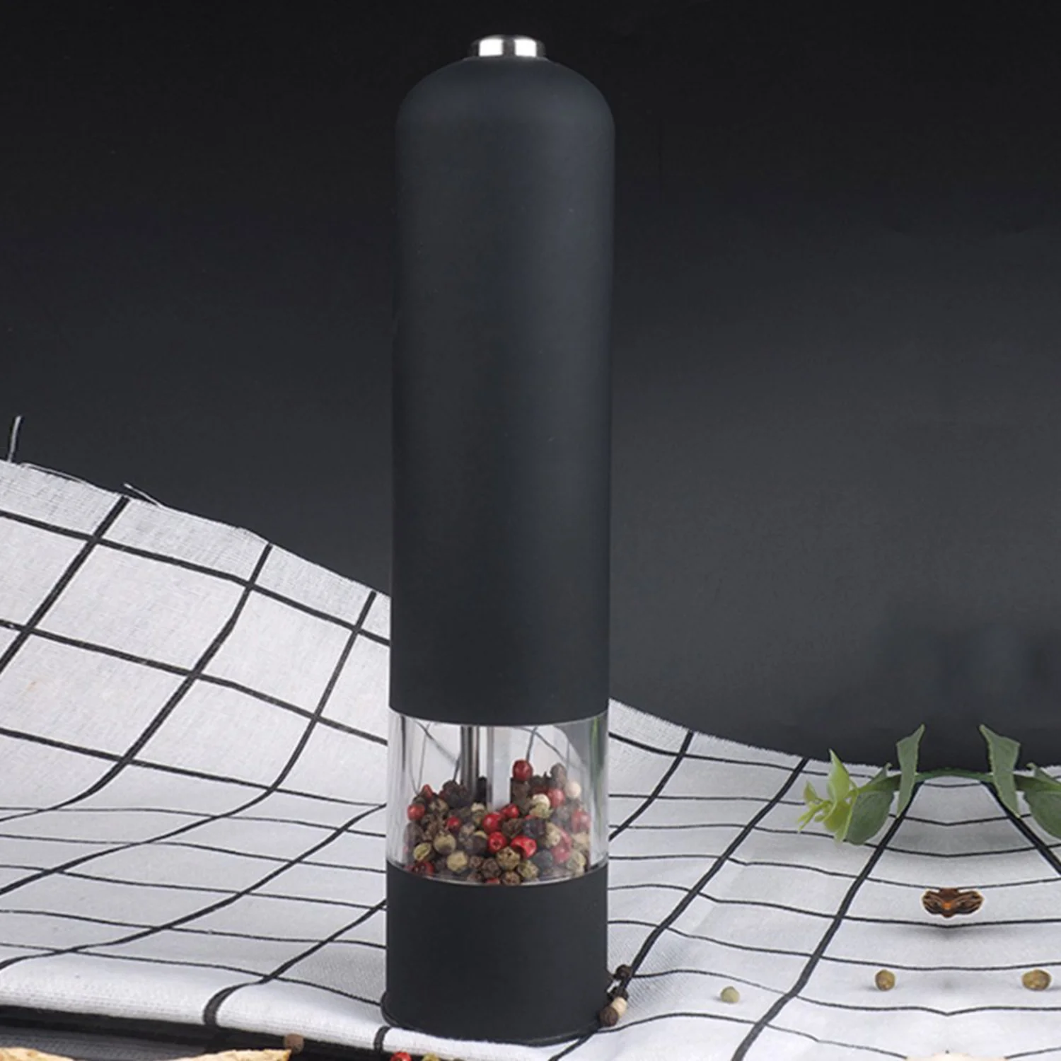 Salt Pepper Grinder Automatic Refillable 70ml Pepper Mill Battery Operated Stainless Steel Spice Mill Adjustable Coarseness One