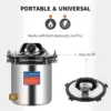18L Electric Pressure Canner 19 QT Stainless Steel Portable Pressure Canner for Mushroom Growing, Jar Canning 1.2KW 1 3