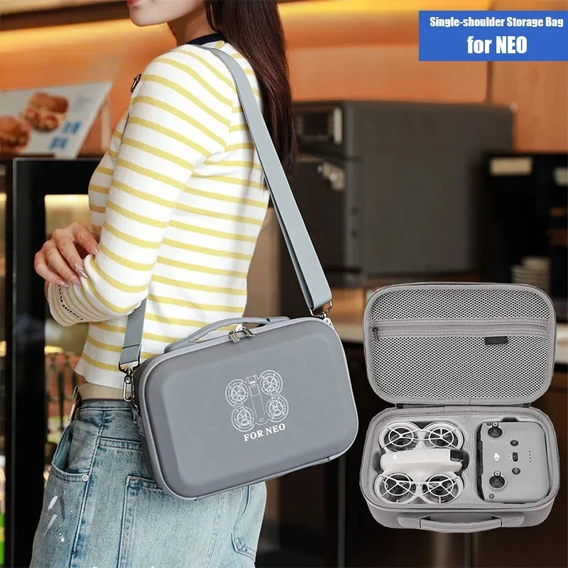 BKANO DJI Neo Fly More 콤보 드론 액세서리 보관 가방 PU 휴대용 핸드백 박스 여행용 숄더백