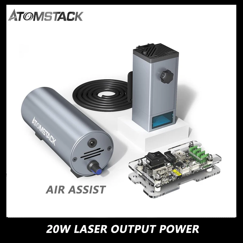 

Atomstack M100 130W Laser Module High Power With F30 Air Assist For Wood Acrylic Cutting Metal Engraving Cnc Module Replacement