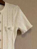 Popular Elegant New Solid Color Round Neck Dress Short Sleeved Long Knitted Dress for Women - Image 2