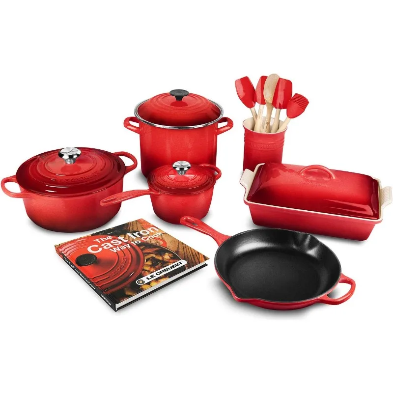 

Le Creuset Cookware Set (Cerise) pots and pans set stainless steel cookware set