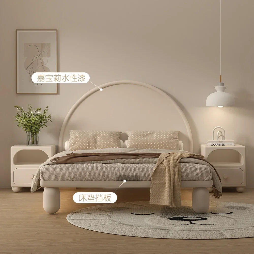 Children's furniture suspended bed Full solid wood girl bedroom bed Cream wind kids bed 1
