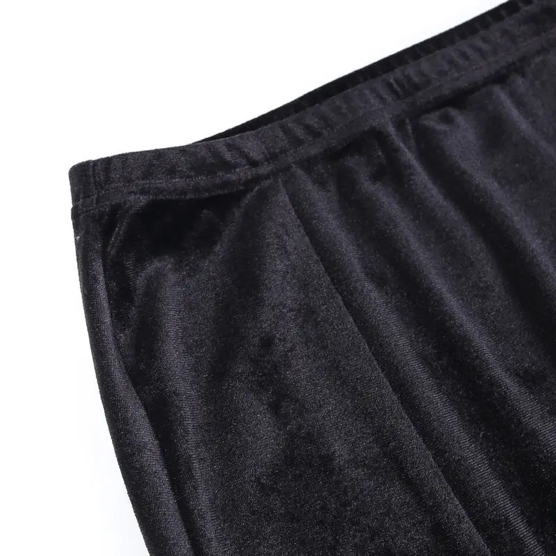 black maxi skirt Dark series skirt 2022 new design feeling minority bow Suede double-slit half-length skirt denim skirt