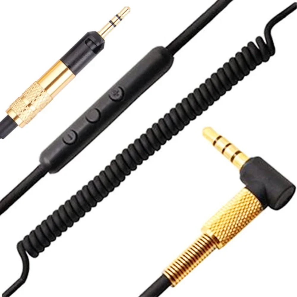 OFC Replacement Aux Spring Cable Extension Cord for KRK KNS 6400 6402 8400 8402 On-Ear Closed Back Circumaural Headphones