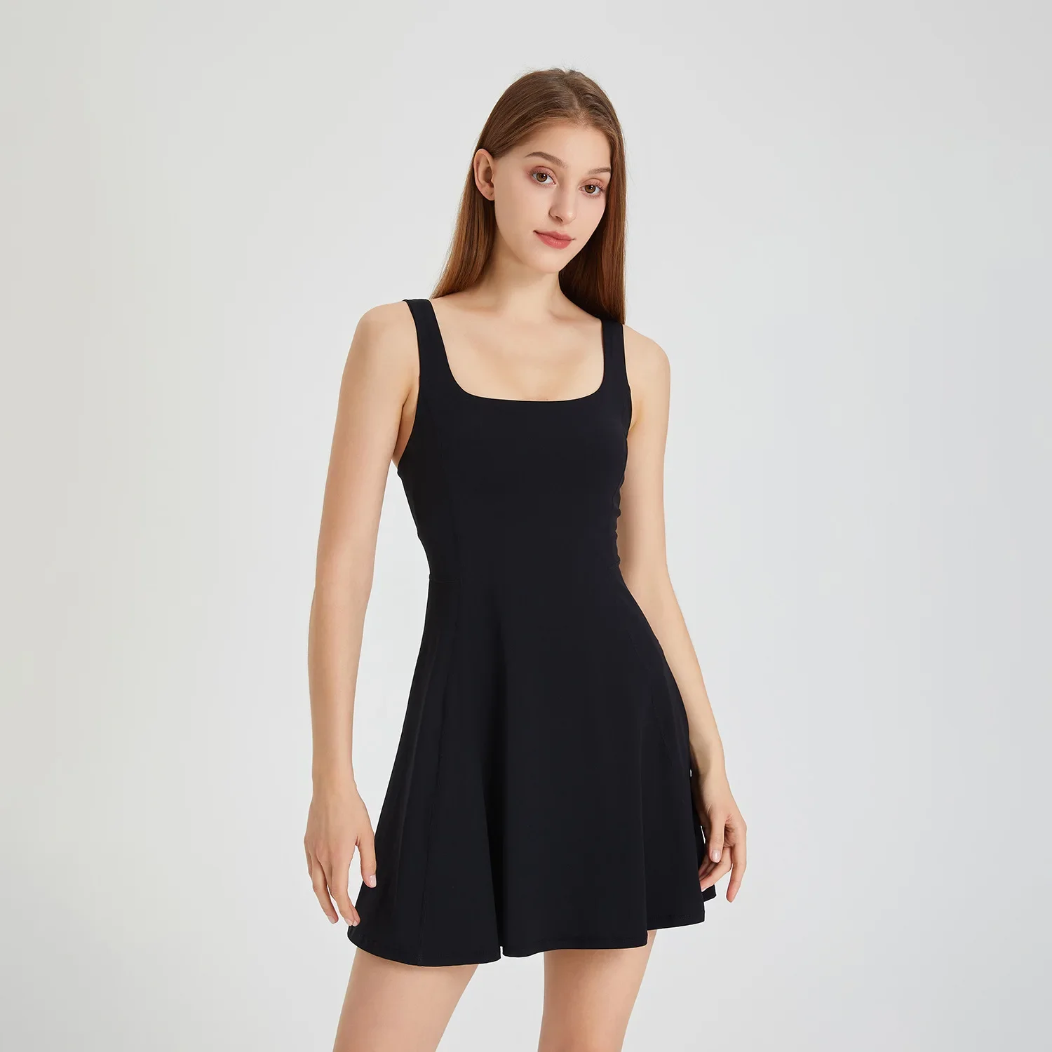 Women Tennis Dresses Sleeveless Yoga Sports Dress With Shorts Running Skorts Golf Badminton Tracksuits Padded Gym Fitness Skirts
