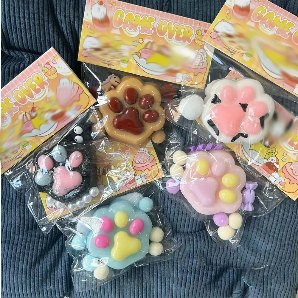 Mochi Taba Squishy NEW Fidget Toy Anti-stress Mini Kawaii Cat Paw TPR Small Cat Paw Cute Pink Cat Foot Pinch Decompression Toy 6