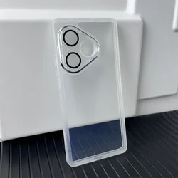 Luxury Lens Film Case - Full Camera Protective Clear Soft Cover Shield for Realme GT 6T 5G (Transparent White)