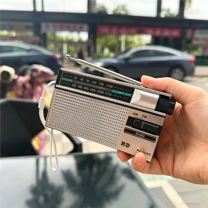 CJSD-FM 라디오 실내/실외 비상용 3.5mm 헤드폰 잭이 있는 휴대용 AM/FM 미니어처 라디오