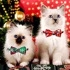 Pet Breakaway Cat Collar Bow Tie And Bell Cute Plaid Christmas Red Elastic Adjustable Dog Collar With Sash Small Bell For Cats 5