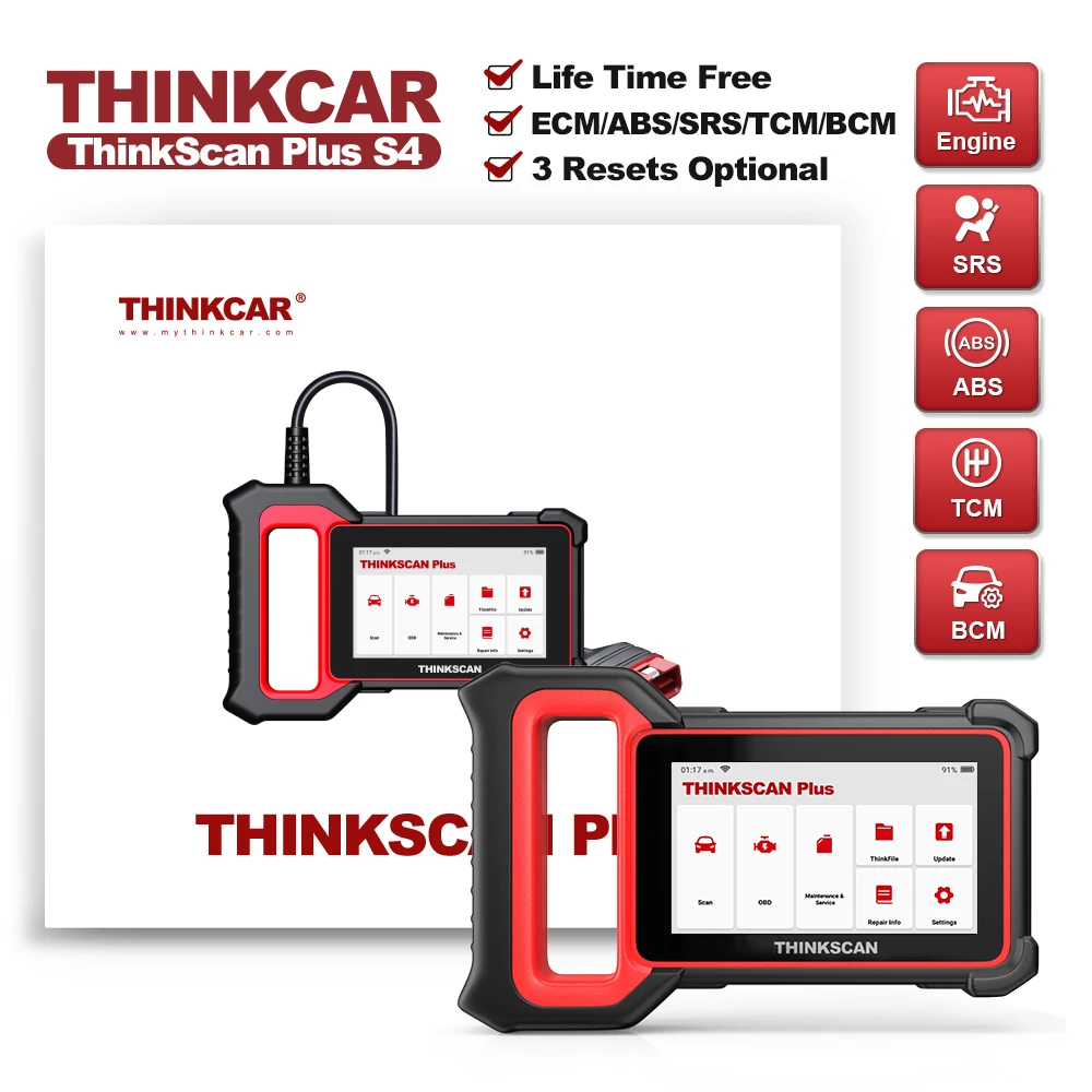 THINKCAR Maquina Diagnosis Coche,THINKSCAN Plus S6 Obd2 Diagnosis con 28  Servicios de Reinicio 5 Gratis(Oil/SAS/EPB/TPMS/ETS) Diagnosis Coche  Multimarca para 4 Diagnóstico Sistema(ECM/TCM/ABS/SRS) : : Coche y  moto