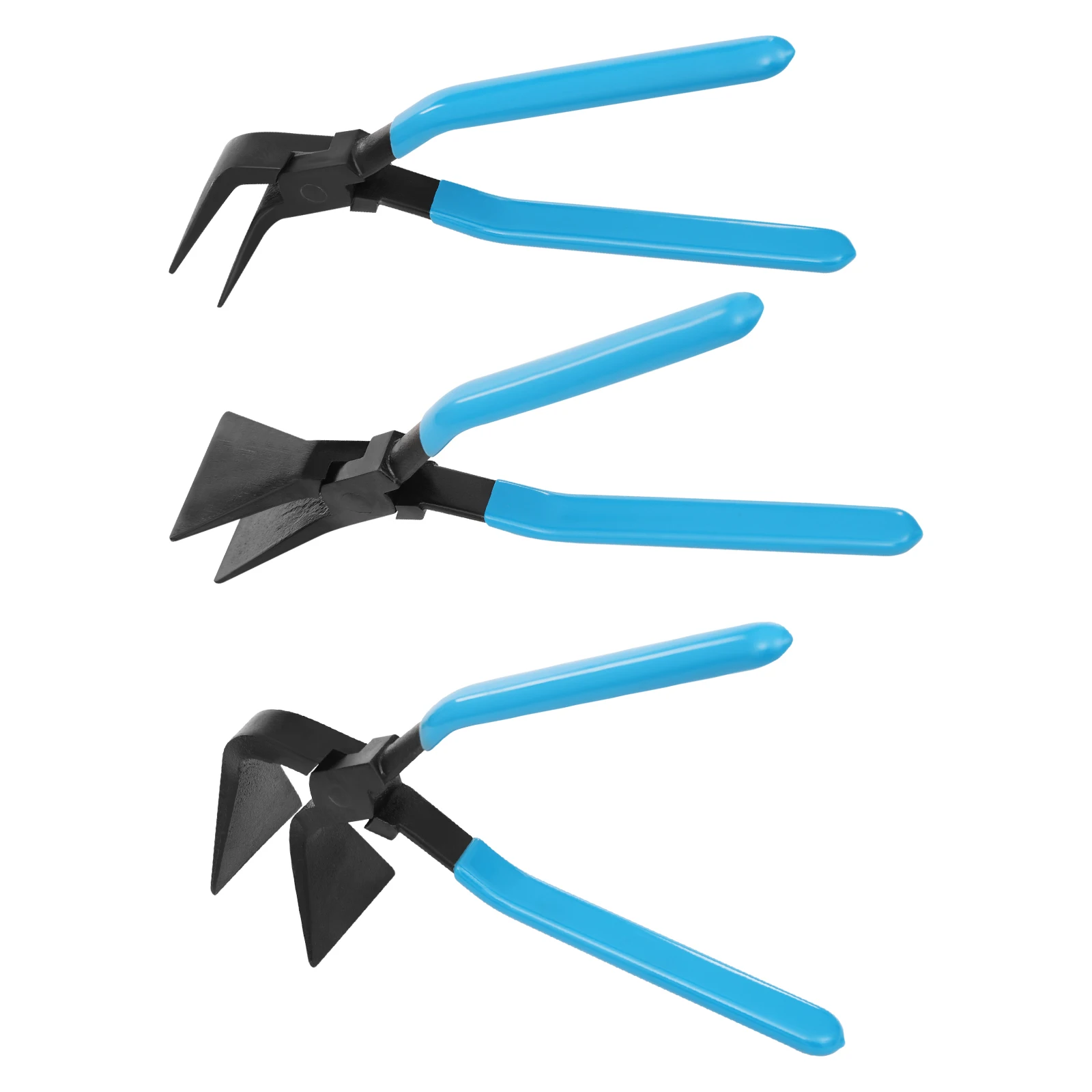 PVC-Kohlenstoffstahl, blau, 3-teilig, Blechbiegezange, Werkzeugset zum Biegen und Kanten, Metallbieger für Häuser, Autoreparaturen – Detail 28