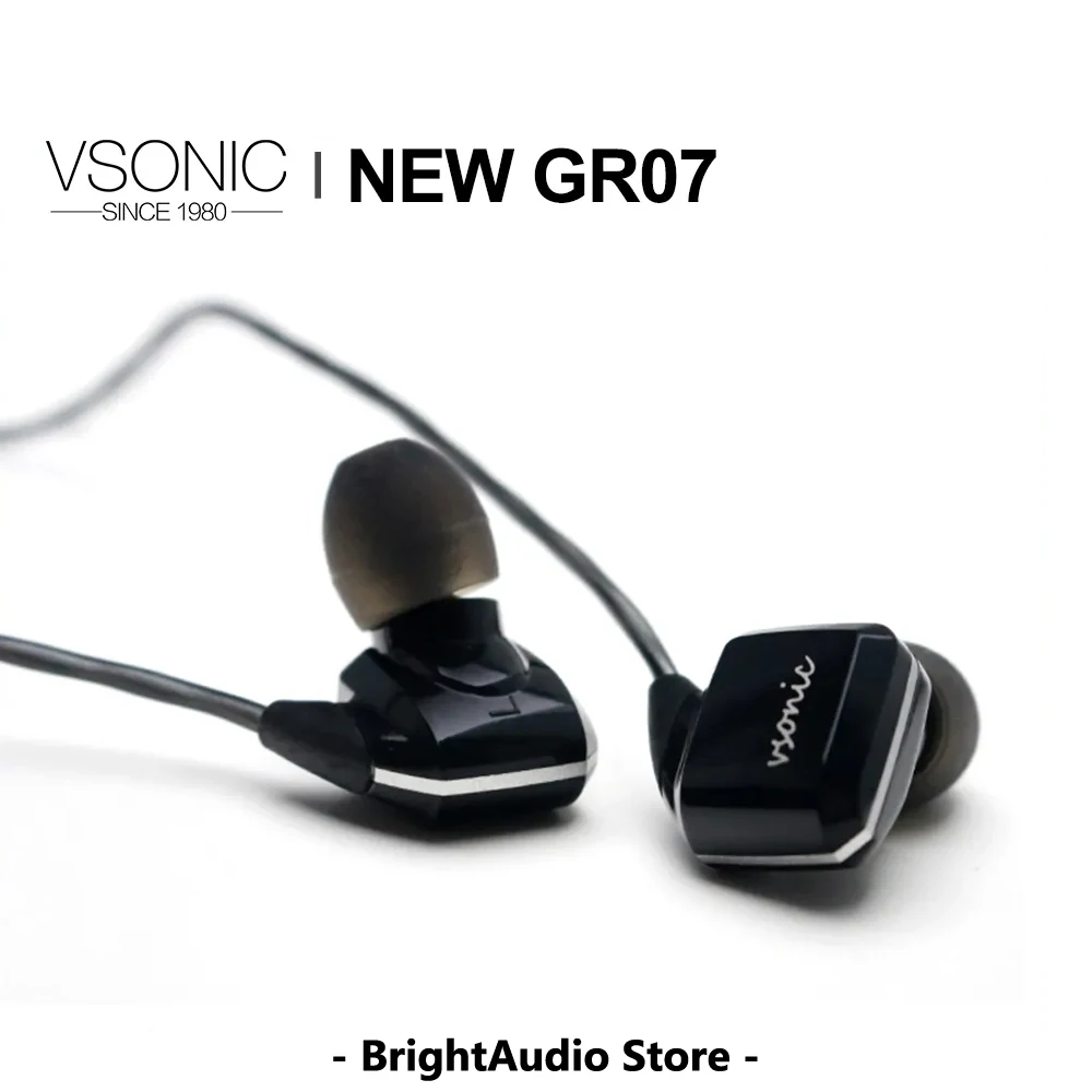 

VSONIC NEW GR07 32Ohm HIFI In-Ear Earphone IEM Dynamic Driver Earbuds Headset Good at Vocal Human POP Music PK audirect