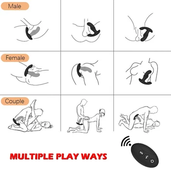 Remote Control Anal Plug Vibrators for Men Prostate Massager Women Masturbator Thrusting Dildo Vibrator Sex Toys for Men Gay 18+ 3
