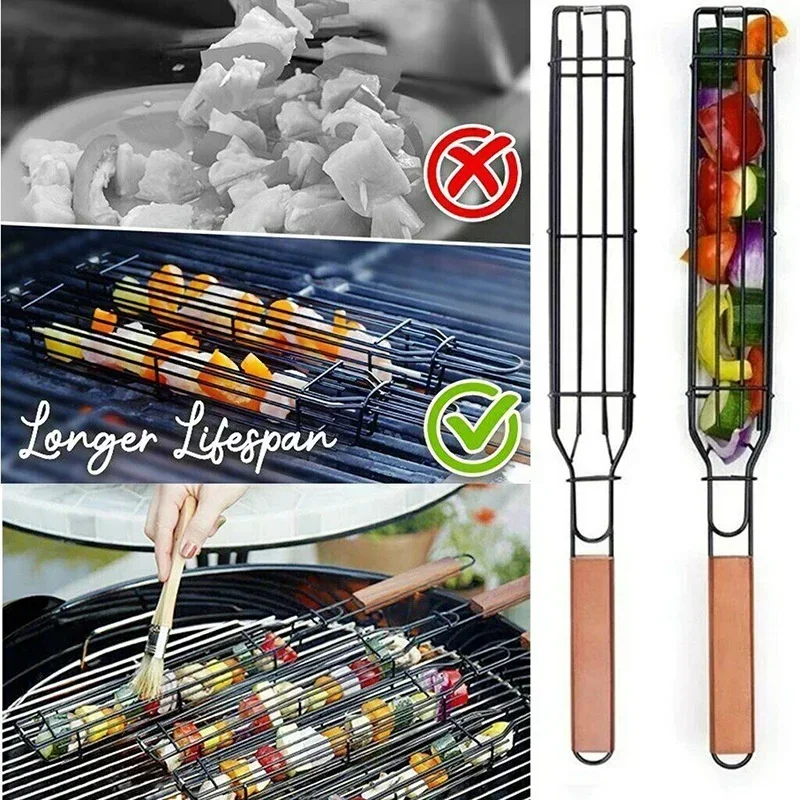 Portable Cooking Tools BBQ Net Clip Wire Encryption Meat Vegetable Splint Barbecue Grill Outdoor BBQ Appliances Cooking Tools