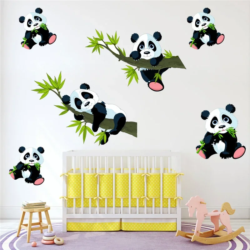 Bamboo Panda Wall stickers Living Room Bedroom Children's Room Decoration Removable Decal 40x58cm