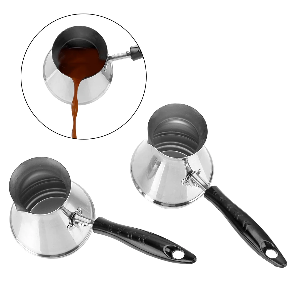 600ml Turkish Coffee Pot Stainless Steel Milk And Coffee Warmer Chocolate  Butter Melting Pot With H