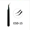 Didesun Stainless Steel Straight and Curved Black Eyelashes Tweezers for False Eyelash Extension Tweezers Fiber Tip Makeup Tools 2