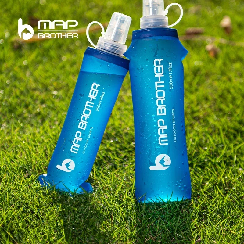 Collapsible Soft Flask Water Bottle - 250ml/500ml, Ideal for Running and Hydration Packs