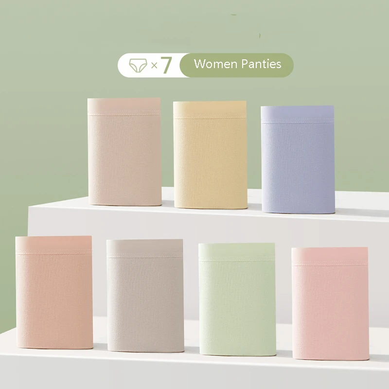 7 قطعة سراويل نسائية قطنية ملابس داخلية جيدة التهوية سلس الفتيات ملخصات اللباس الداخلي لينة السروال مثير منخفضة الارتفاع الإناث الملابس الداخلية