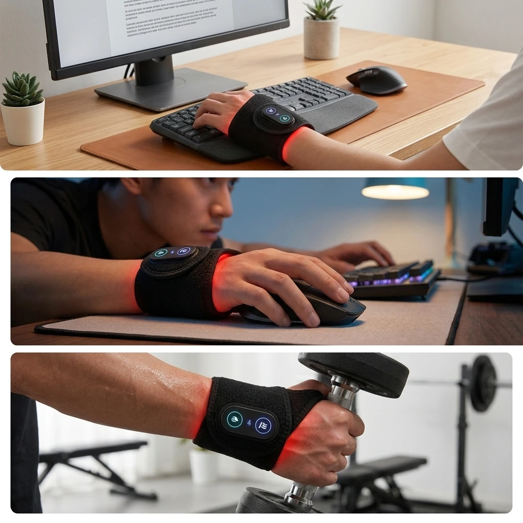 전기 가열 손목 보호대 USB 전원 조절 가능 손 가열 패드 남녀 스포츠 작업 안전용 손목 워머