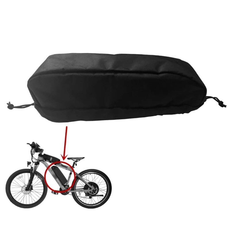 Ebike battery protective sleeve measuring 37.6x10.5x11.2cm installed on downtube battery
