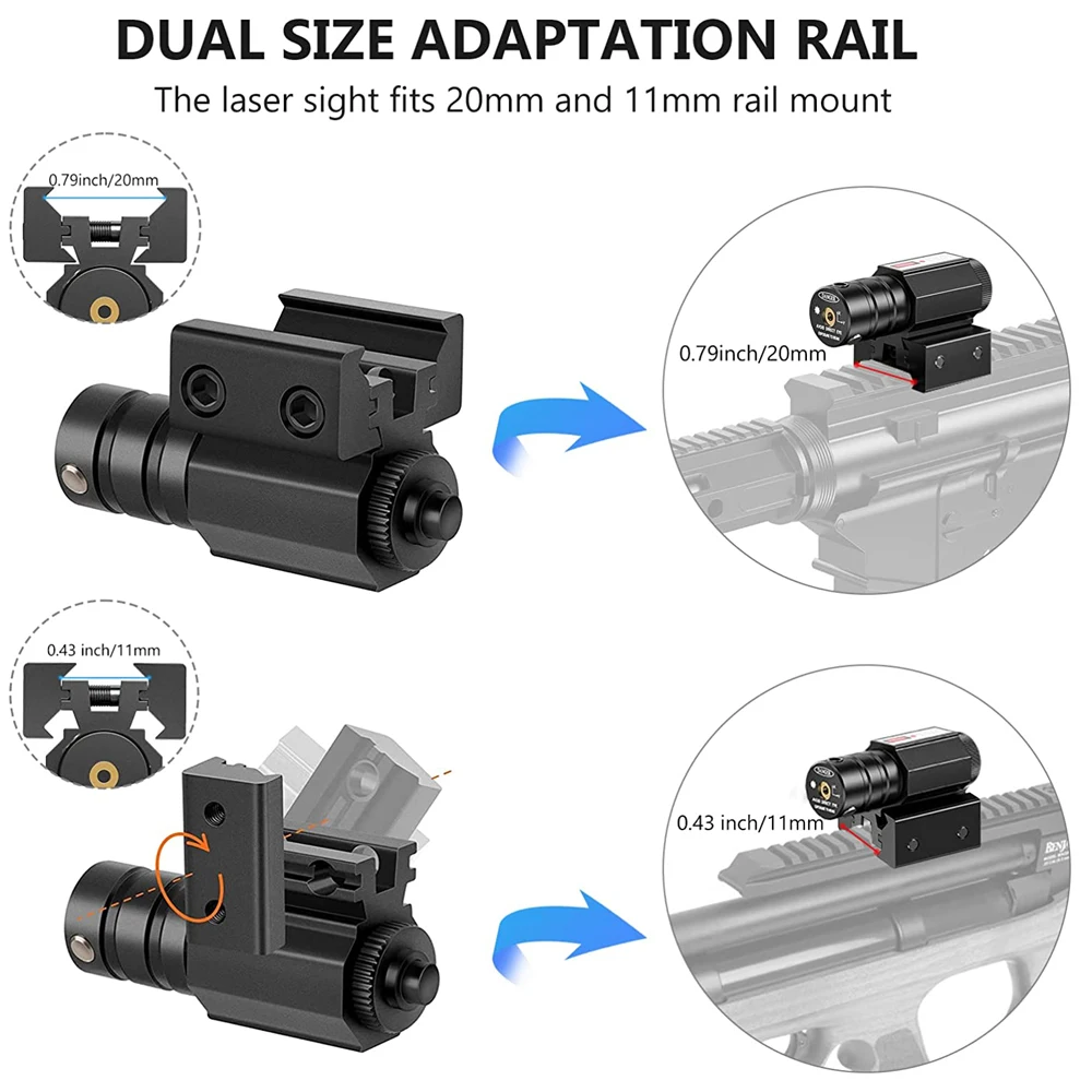 Tactical Red Green Dot Laser Sight Scope 11mm 20mm Adjustable Picatinny Rail Mount Rifle Pistol Airsoft Laser Batteries
