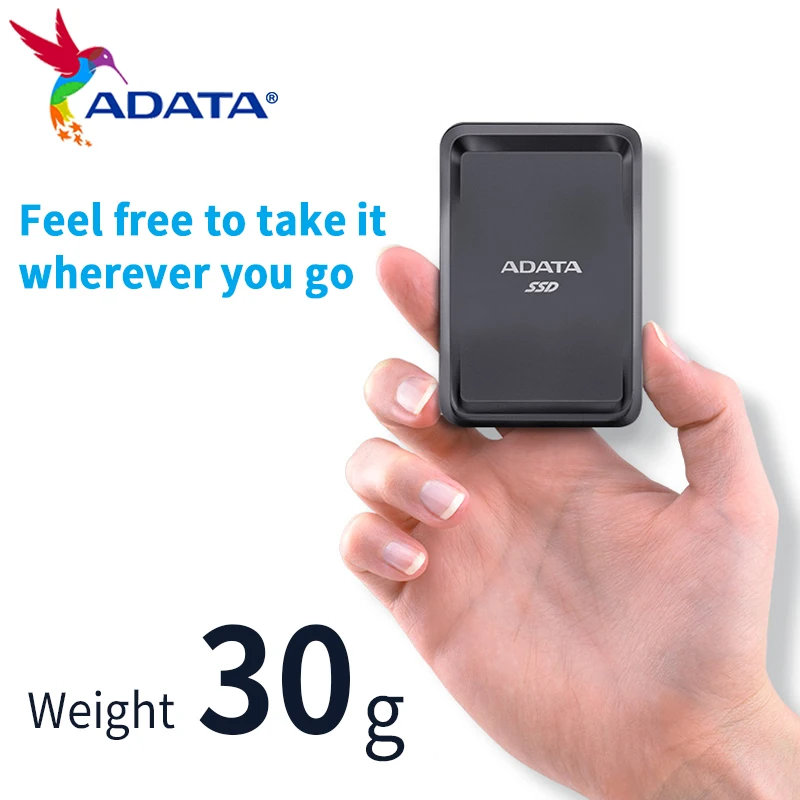 ADATA 외장 SSD 250GB 신뢰할 수 있는 울트라 슬림 USB3.2 Gen 2 타입-C 솔리드 스테이트 드라이브 휴대용 하드 드라이브 컴퓨터 PS5용 SSD 디스크