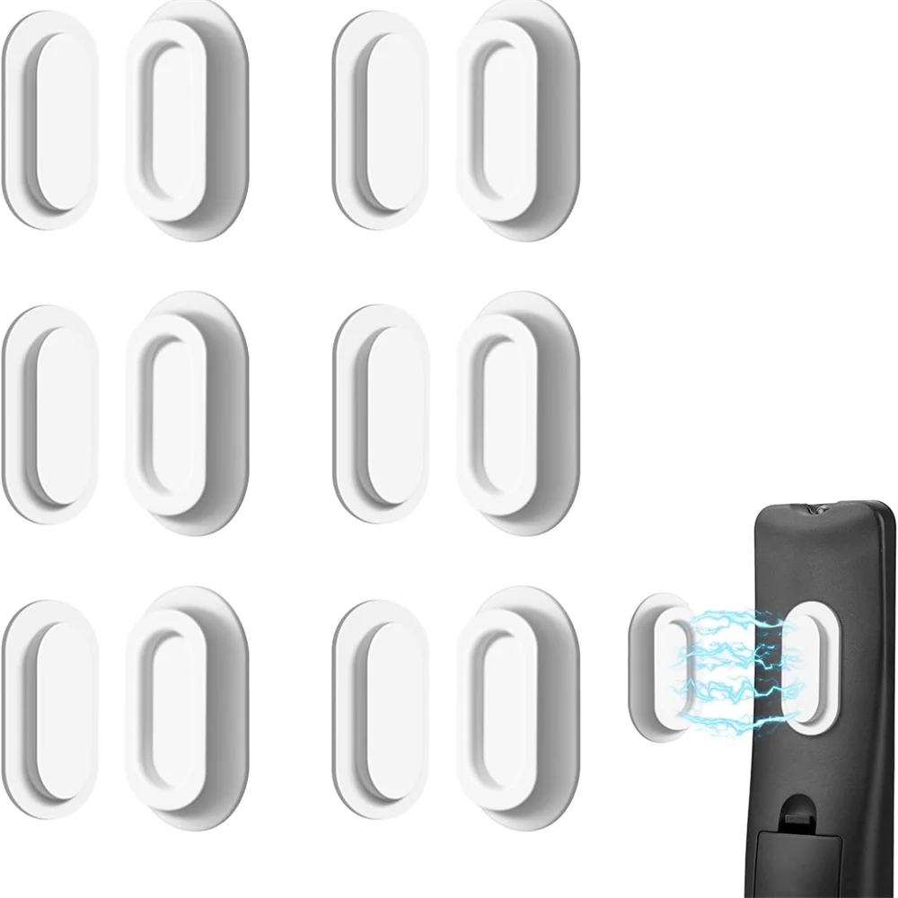 Magnetic Remote Control Holder Set - 6 Pack Silicone Wall Mount Caddies with Strong Adhesive