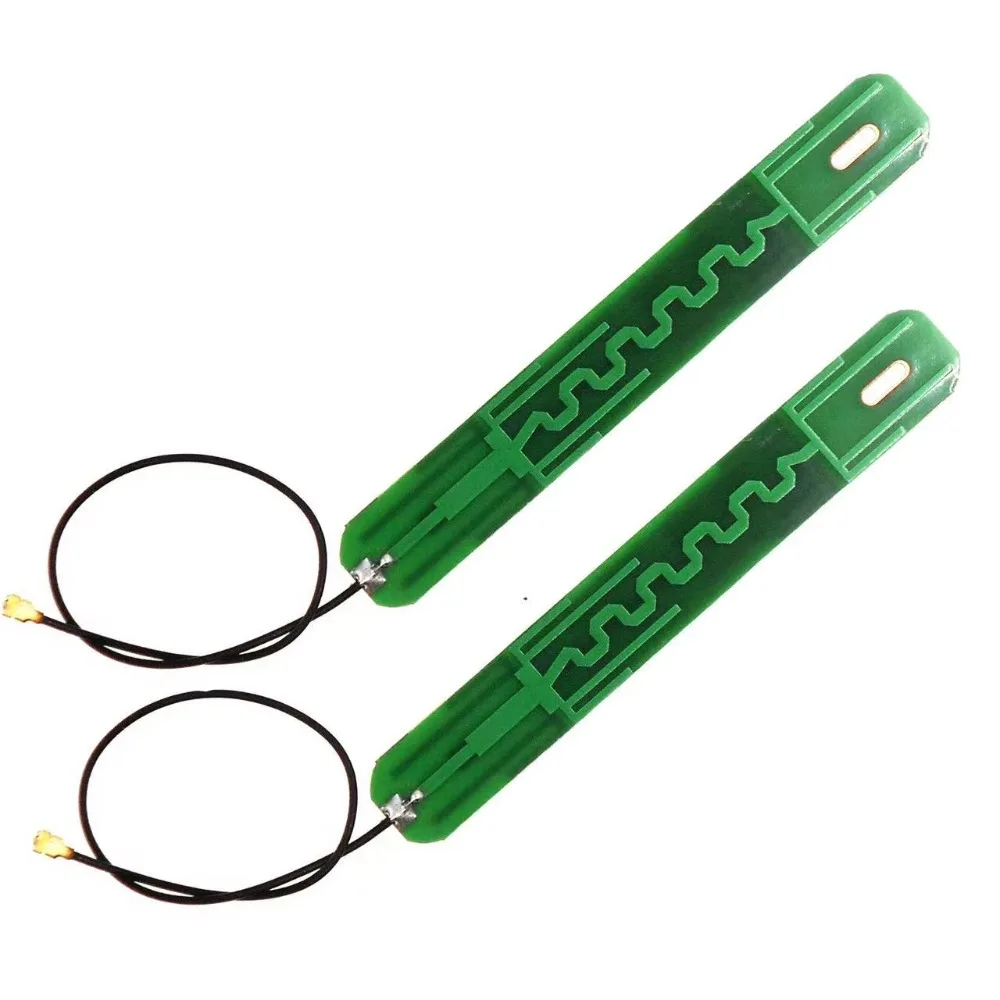 2.4GHz 5.8GHz Dual Band WiFi Antenna PCB Internal Antennas with 12cm Cable For M.2 7265 8265 9260 9560 AX200 Card 2pcs