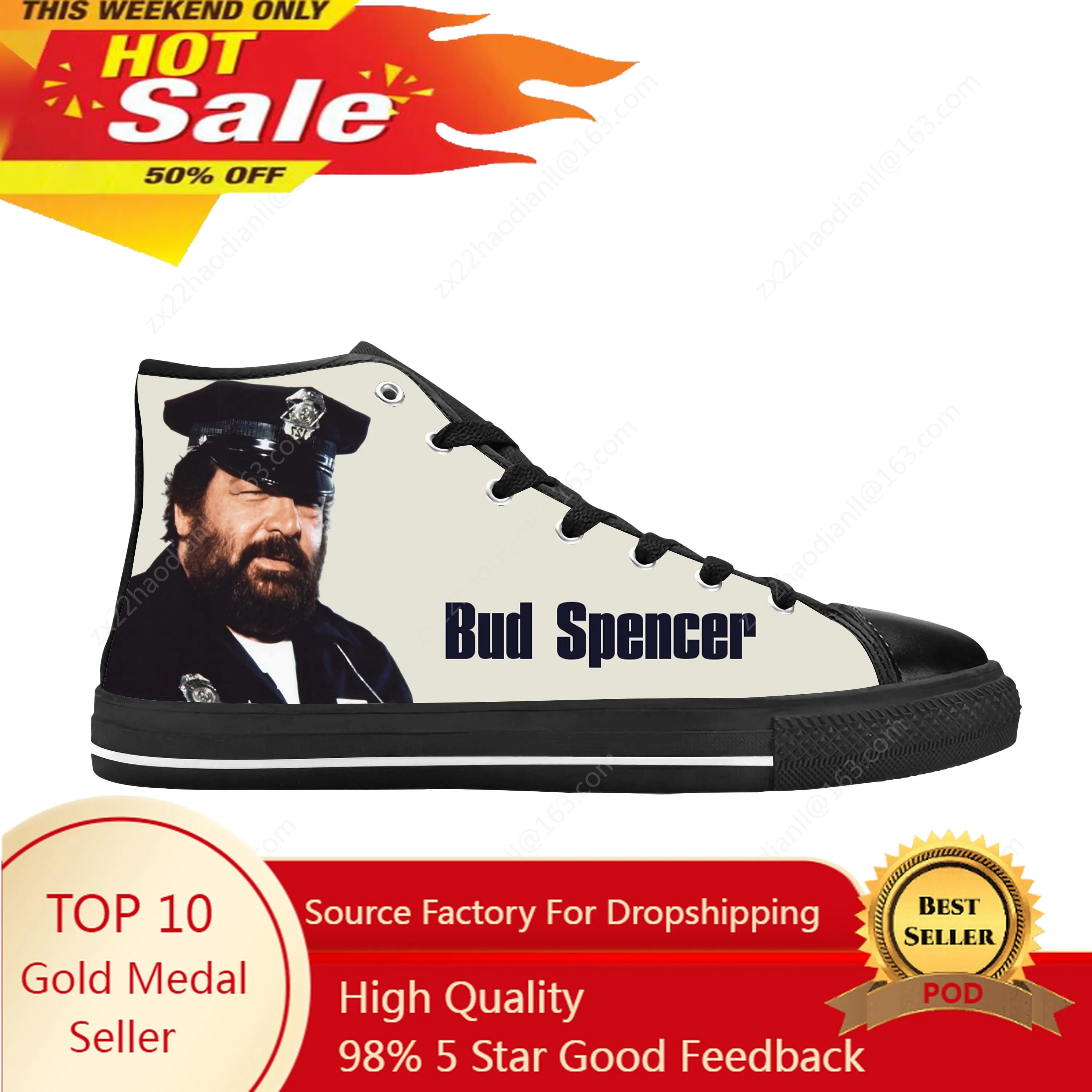 

Banana Joe Bud Spencer Terence Hill Movie Actor Casual Cloth Shoes High Top Comfortable Breathable 3D Print Men Women Sneakers