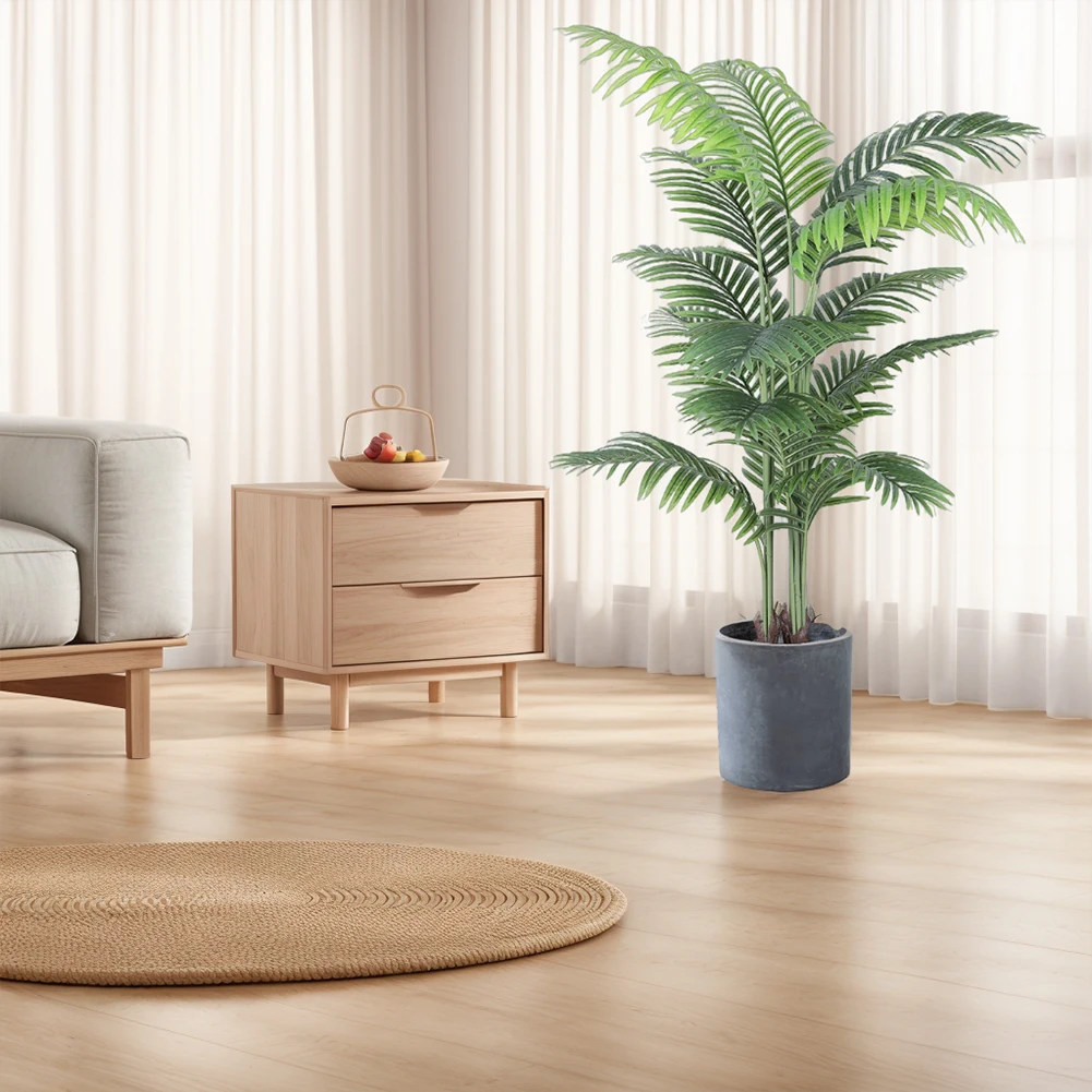 Artificial Areca Palm Plant 5FT Palm Tree Tropical Palm Plant Dypsis Lutescens Plants in Pot for Home Office Living Room