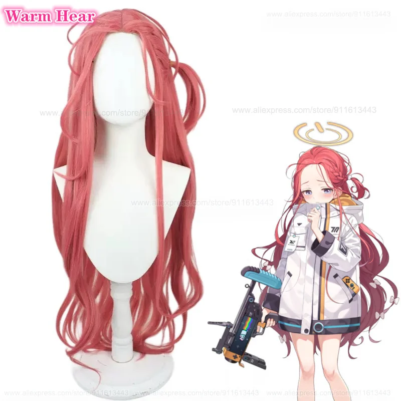 

Парик для косплея аниме Hanaoka Yuzu, 100 см, длинный, оранжевый, красный, волнистый, плетеный, термостойкий, искусственные волосы + шапочка для парика