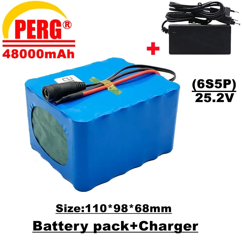 

24v/29.4v lithium battery, 6s5p 48000mah 350W, for lithium-ion electric bicycle, motor, built-in BMS and charger