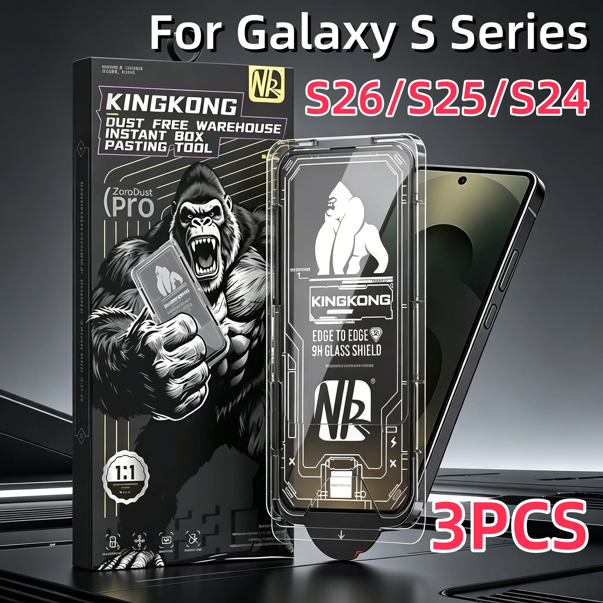 3-Pack Premium Tempered Glass Screen Protector, 9H Hardness, Anti-Dust & Fingerprint-Resistant