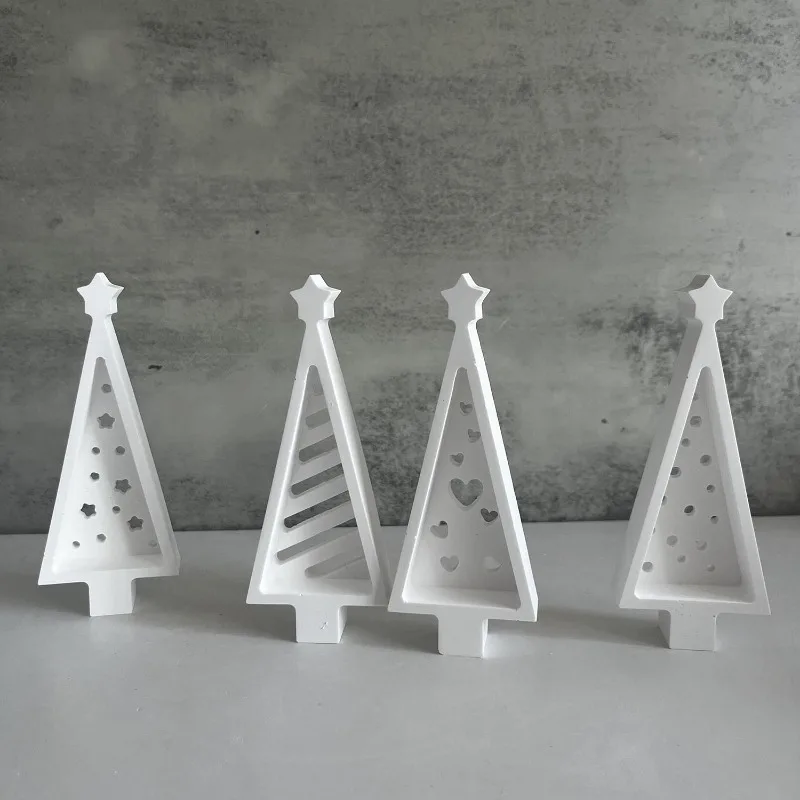 Christmas Day Atmosphere Decorative Lamp Mold Christmas Tree Plaster Ornament Mold Candle Aromatherapy Dropping Decoration Mould silicone mold