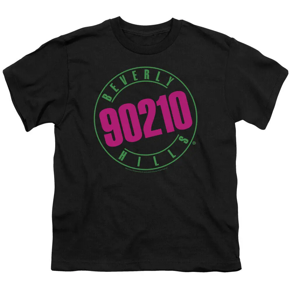 Beverly Hills 90210 T-Shirt Per Bambini Neon Logo T-Shirt Nera A Maniche Lunghe O Corte