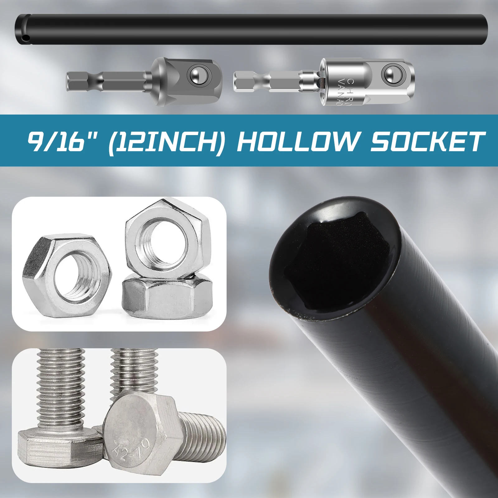 14mm Power Nut Driver Nut Runner Hollow Socket with 1/4