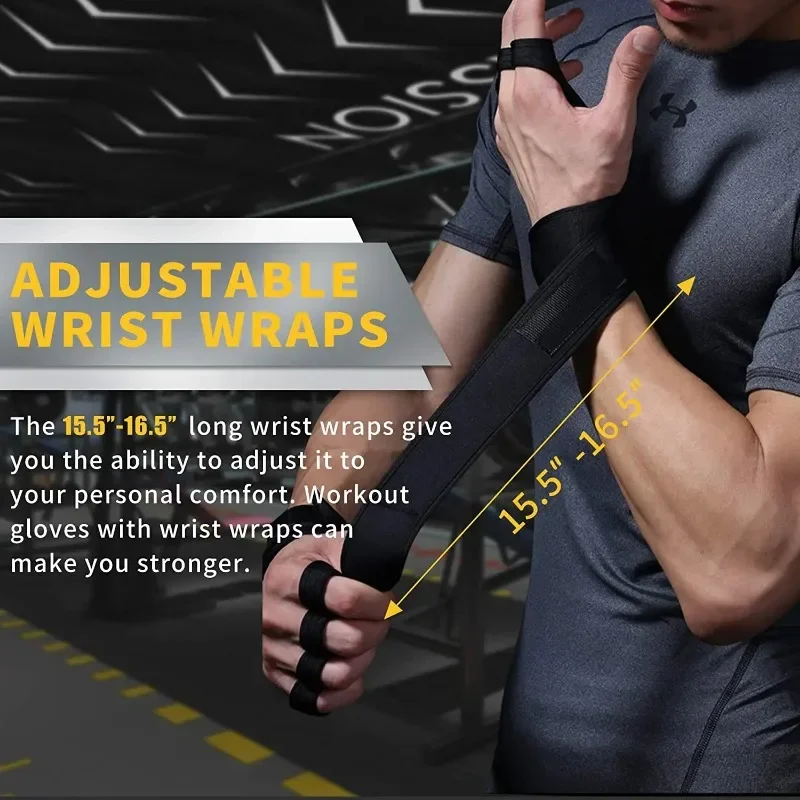 1 Pairs Weightlifting Training Gloves for Men Women Fitness Sports Body Building Gymnastics Gym Hand Wrist Palm Protector Gloves 3
