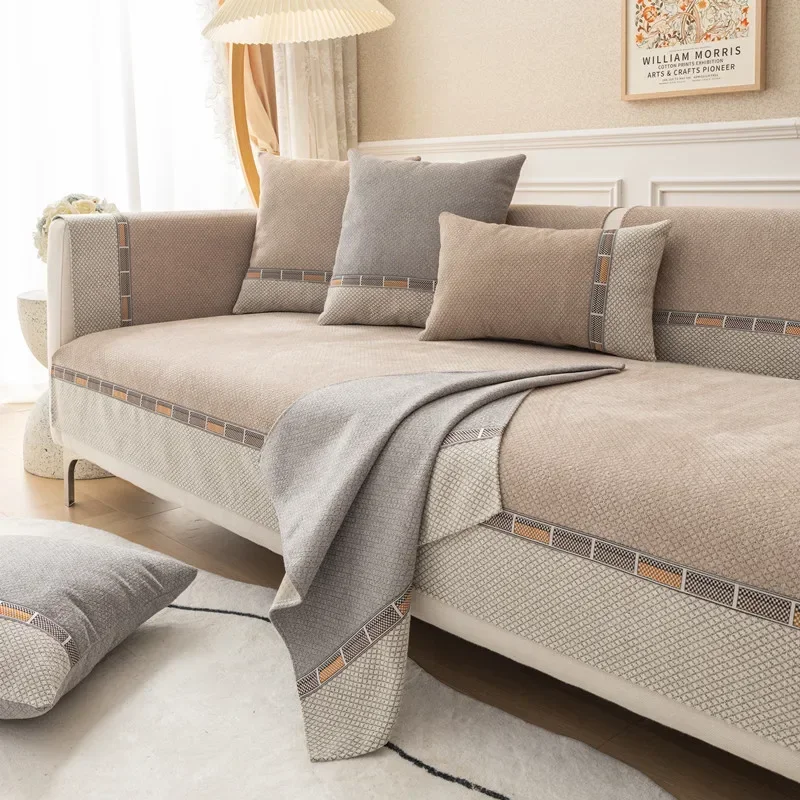 Chenille Nordic Sofa Cover for Living Room Non-slip Couch Towel Covers 4 Seasons L Shaped Corner Sofa Seat Pad Home Decor sofa cover sofa towel