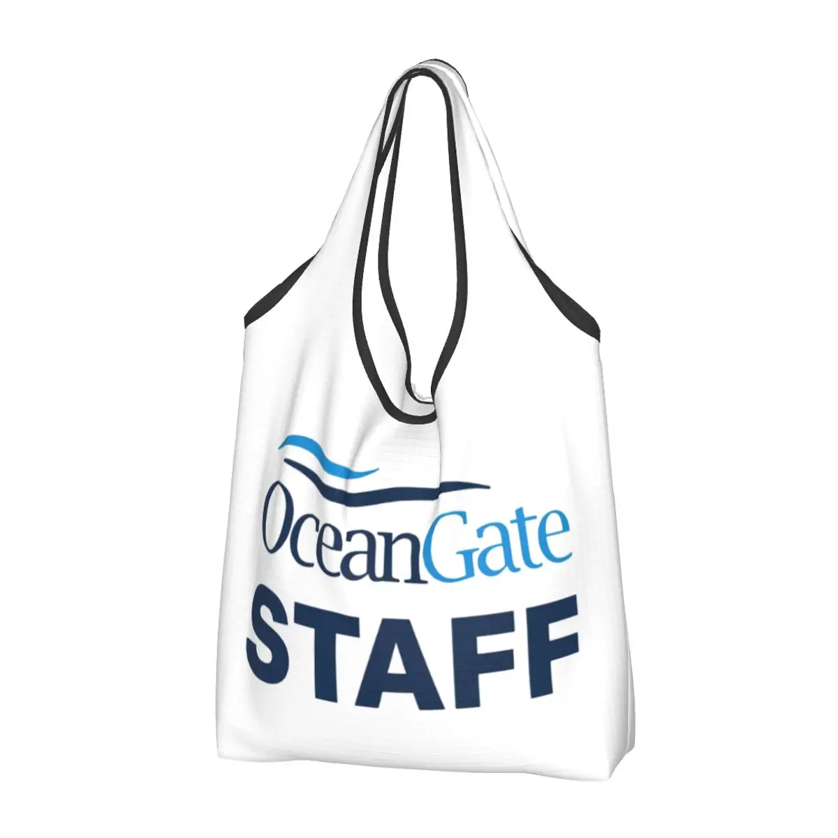 

Reusable Funny Oceangate Staff Submarine Grocery Bags Foldable Machine Washable Shopping Bags Large Storage Bag Attached Pouch