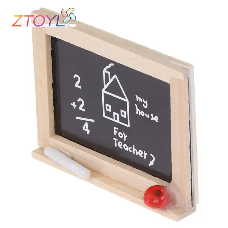 

1pc 1:12 Wooden Mini Chalkboard Model Dollhouse Miniatures Accessories DIY Children's Room Accessories Small Blackboard