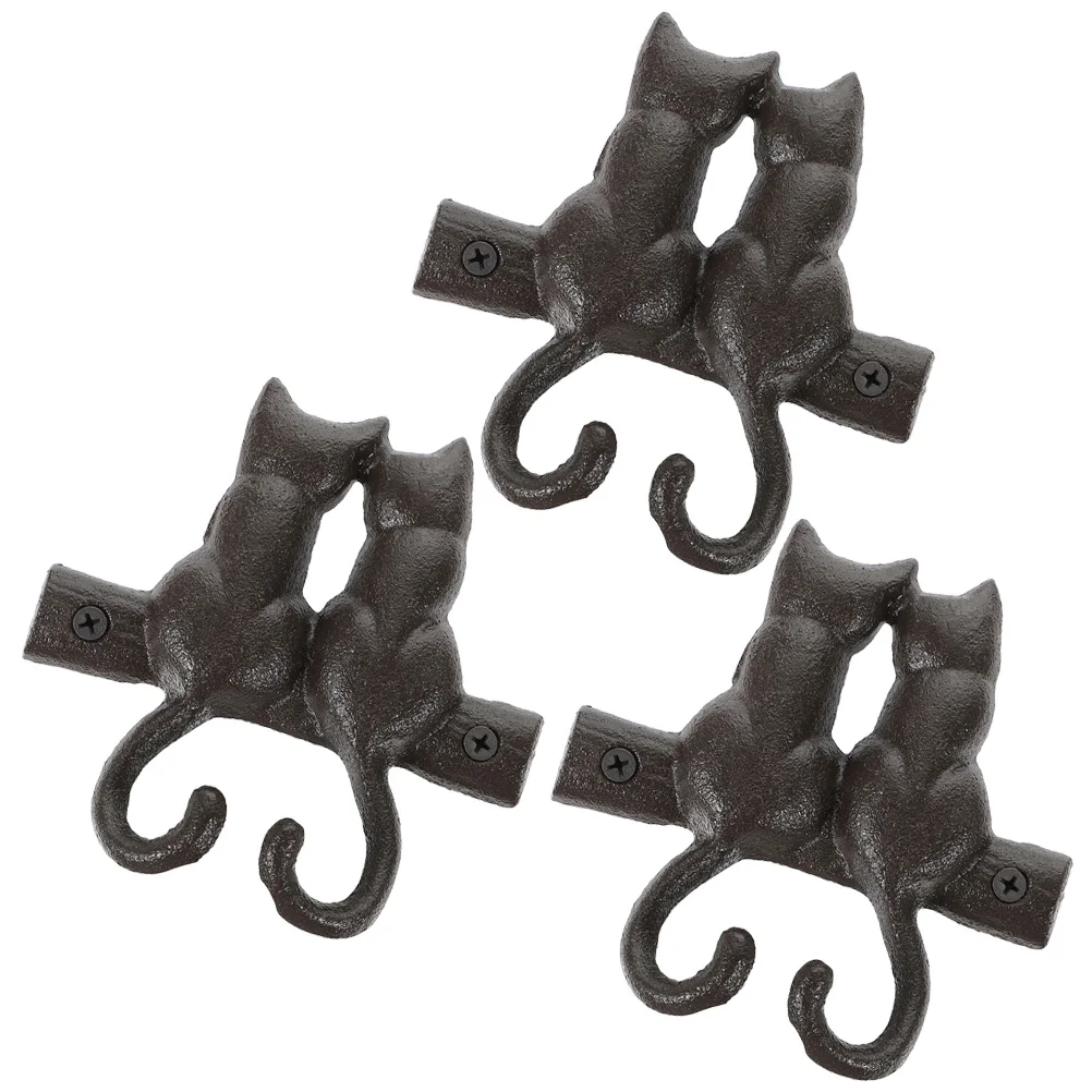 

2 Pcs Animal Cast Iron Hook Key Wall Decoration Stainless Steel Hooks for Brick Walls